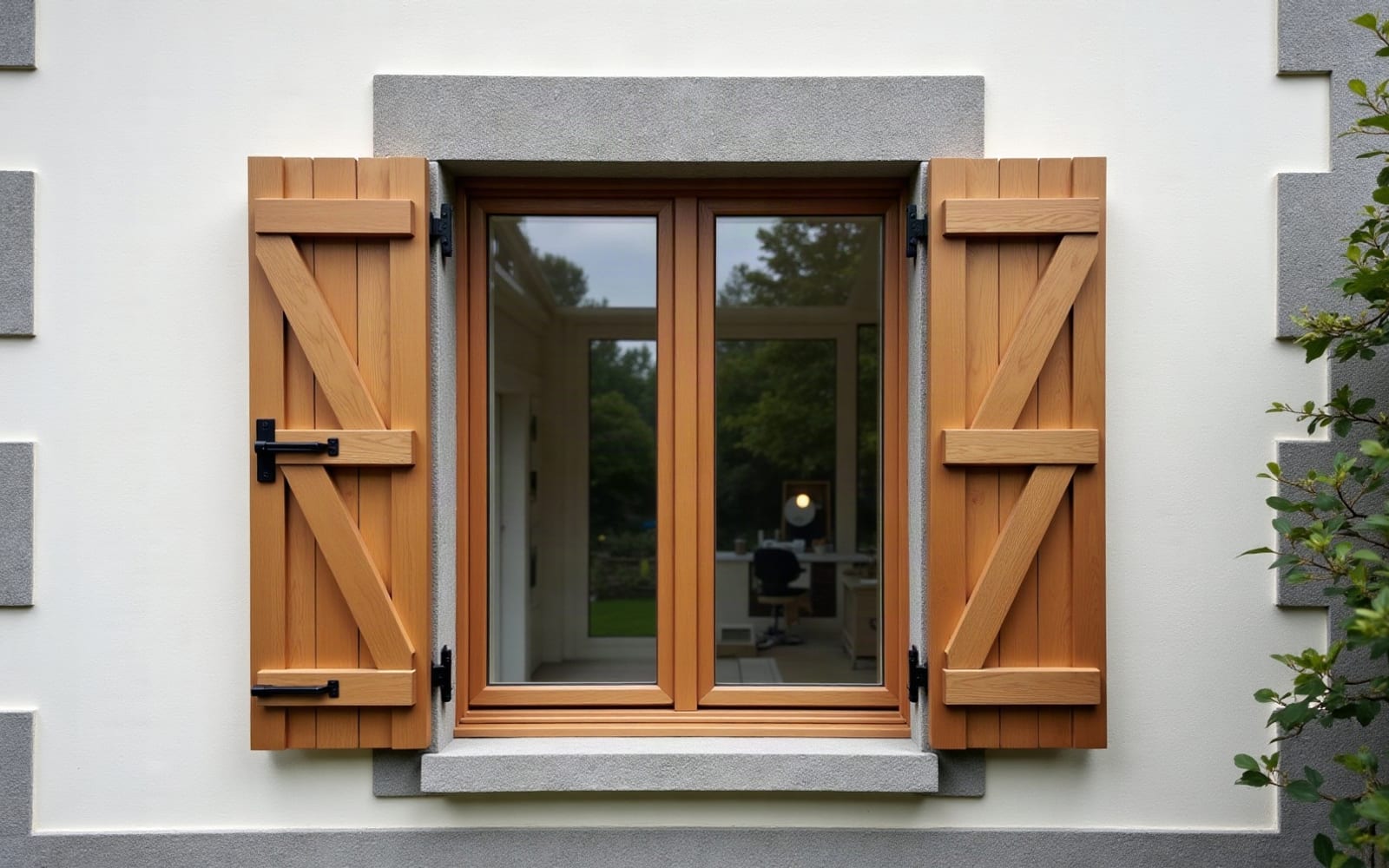 Fenêtre bois posée en applique sur une façade quimpéroise